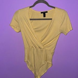 FINAL SALE Forever 21 Yellow V-Neck Bodysuit